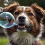 Dog Playing with Bubble Blower