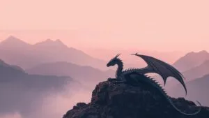 Dragon Resting on Mountain Art