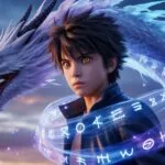 Dragon Spirit Behind Anime Boy