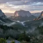 Dramatic Rugged Stone Cliffs Deep Canyon Valley