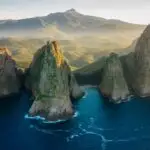 Dramatic Scene: Coastal Cliffs Over Deep Blue Ocean