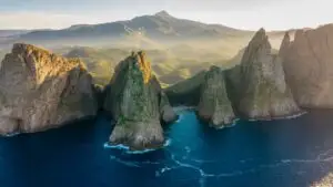 Dramatic Scene: Coastal Cliffs Over Deep Blue Ocean