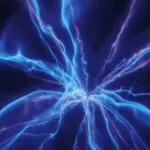Electric Blue Plasma Bursting Into Light Trails