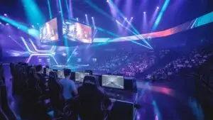 Esports Arena Stage With Bright Lights