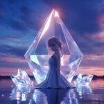 Ethereal Anime Maiden Glowing Sacred Gem