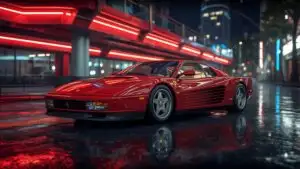 Ferrari Testarossa Red Classic Style
