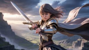 Fierce Anime Blade Maiden Wielding Greatsword