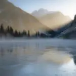 Frozen Lake Under Pale Winter Sun