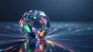 Futuristic Holographic Shards Forming Crystal Core