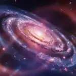 Galaxy Arms Stretching in Pink and Blue Light