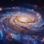 Galaxy Core With Bright Swirling Stars