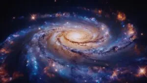 Galaxy Core With Bright Swirling Stars