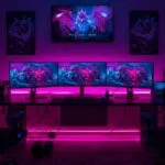 Gamer Room With Triple Monitor Setup