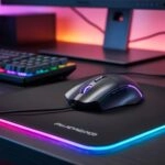 Gaming Mouse on LED Mousepad