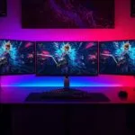 Gaming Setup RGB PC Monitor Desk