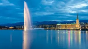 Geneva Jet d’Eau Fountain Lake