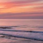 Gentle Glow Soft Waves Pink Ocean Horizon
