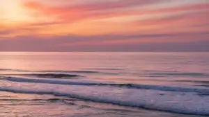 Gentle Glow Soft Waves Pink Ocean Horizon