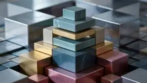 Geometric Cubes Stacked in Isometric Harmony