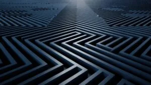 Geometric Maze Lines Forming Infinite Labyrinth