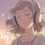Girl With Headphones Anime Style