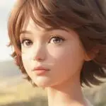 Girl With Short Brown Hair Anime Style