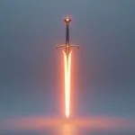 Glowing Sword in Stone Art