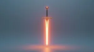 Glowing Sword in Stone Art