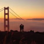Golden Gate Bridge Fog Couple Road Trip Scenic