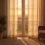 Golden Hour Light Passing Through Curtains
