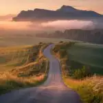 Golden Hour Rural Path Serenity