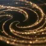 Golden Particle Dust Swirling in Slow Motion