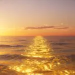 Golden Sunset Over Calm Ocean