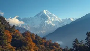 Himalayan Range Everest Peak Snow Covered Majesty