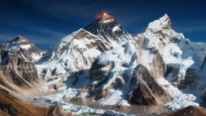 Himalayan Range Everest Peak Snow Covered