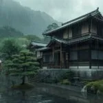 Historical Drama Geisha Kimono Rainy Tea House