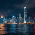 Hong Kong Night Skyline Lights