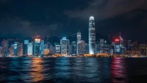 Hong Kong Night Skyline Lights