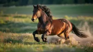 Horse Running Through Field