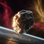 Huge Asteroid Passing Near Planet Surface