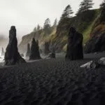 Iceland Black Sand Beach Basalt Columns Unique Texture