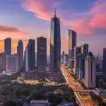 Jakarta City Sunset Skyline