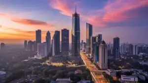 Jakarta City Sunset Skyline