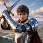 Knight Boy In Silver Armor