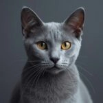 Korat Cat Silver-Blue Sleek Coat