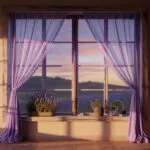 Lavender Sunset Window Casting Warm Reflections
