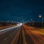 Light Trail on Empty Highway