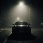Lonely Car Under Street Lamp