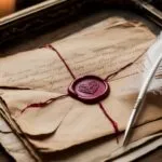 Love Letter Old Paper Wax Seal Feather Vintage