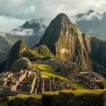 Machu Picchu Inca Citadel Andes Mountains Historic View